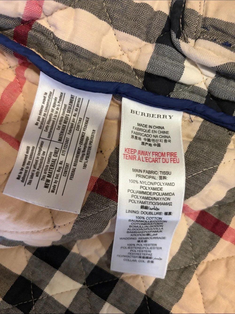 Burberry Quilted Navy Button-Front Vest